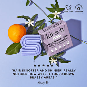 Shampoo solido tonificante viola per capelli colorati e grigi