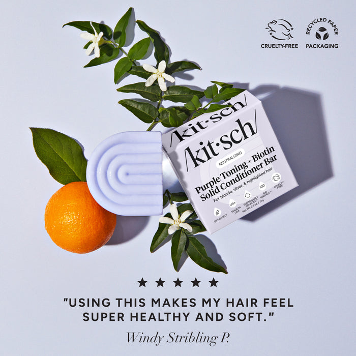 Acondicionador tonificante púrpura en barra para cabellos teñidos y grises