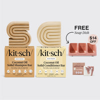 Moisturizing Coconut Oil Terracotta Self Draining Soap Dish Bundle