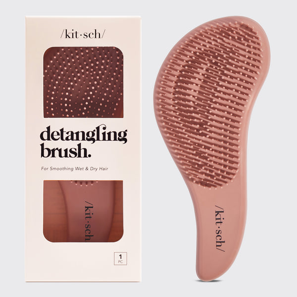 KITSCH Terracotta Detangling Brush — hero product shot on a neutral background — Smooths tangles to finish your look with volume and shine — for a sleek, put-together finish