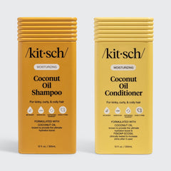 Feuchtigkeitsspendende Kombination aus Kokosnussöl-Shampoo und -Spülung.