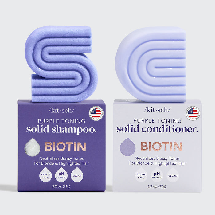 Pack de Champú y Acondicionador morados con Biotina