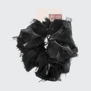 Brunch Scrunchie - Negro deshilachado